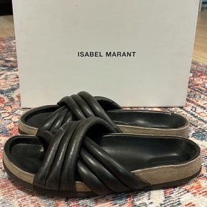 Isabel Marant Black Leather Sandal